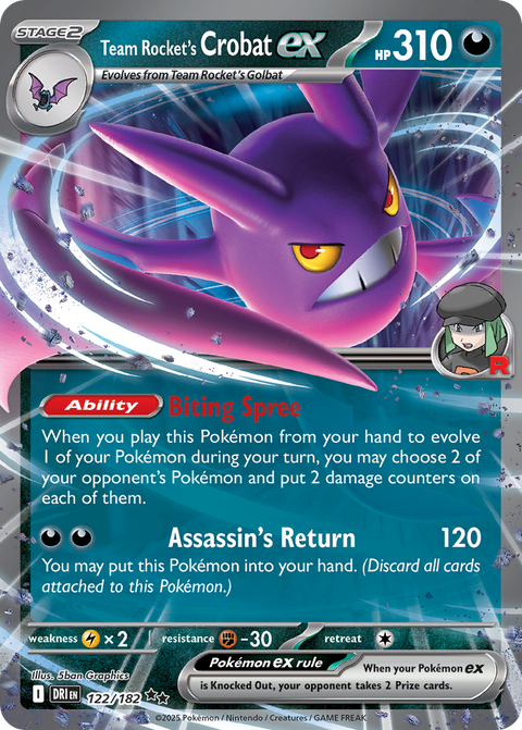 Team Rocket's Crobat EX - 122/182