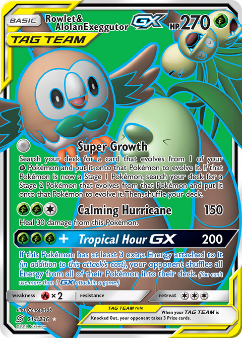 Rowlet & Alolan Exeggutor GX - 214/236