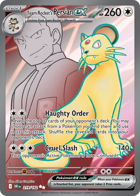 Team Rocket's Persian EX - 219/182