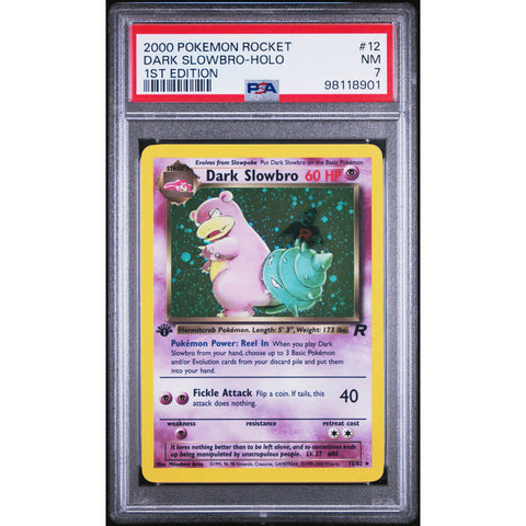 2000 POKEMON ROCKET DARK SLOWBRO HOLO 1ST EDITION 12 PSA 7
