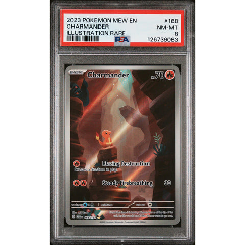 2023 POKEMON 151 CHARMANDER ILLUSTRATION RARE 168/165 PSA 8