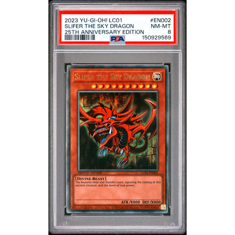 2023 YUGIOH SLIFER THE SKY DRAGON EN002-110 PSA 8