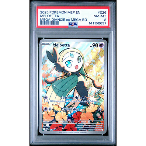 2025 POKEMON MELOETTA MEGA DIANCIE EX MEGA BATTLE DECK 026 PSA 8