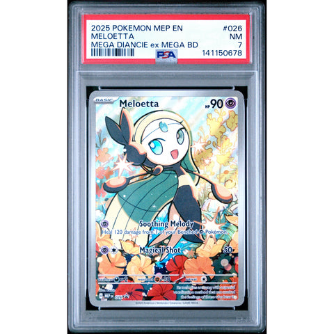 2025 POKEMON MELOETTA MEGA DIANCIE EX MEGA BATTLE DECK MEP 026 PSA 7