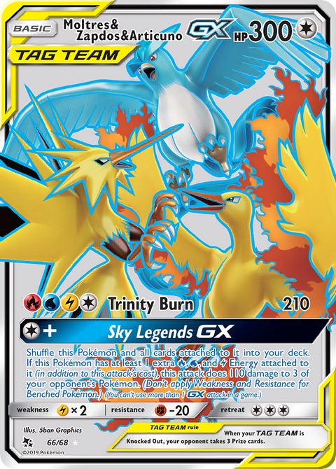 Moltres & Zapdos & Articuno GX - 66/68