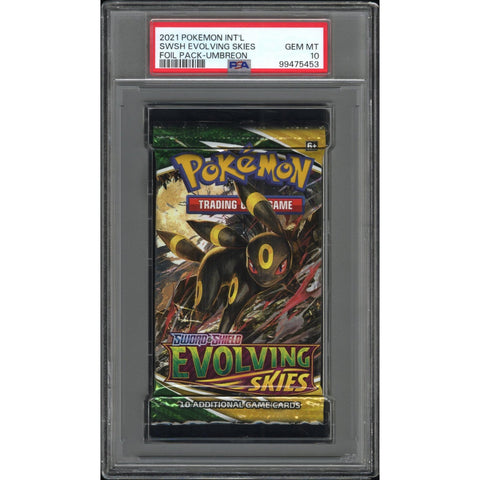 2021 POKEMON EVOLVING SKIES BOOSTER PACK PACK UMBREON PSA 10