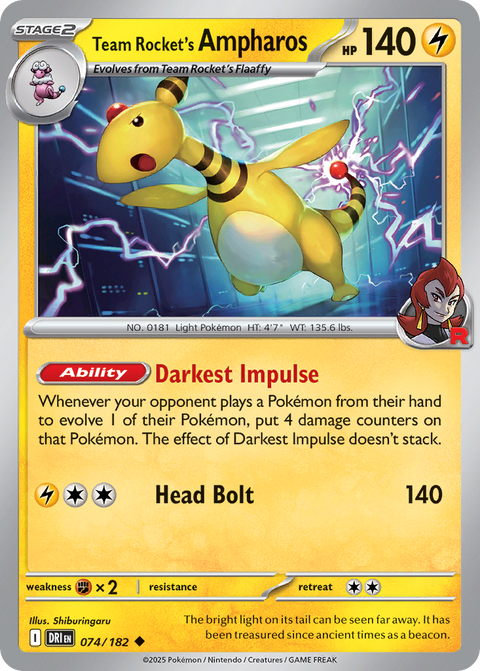 Team Rocket's Ampharos - 074/182