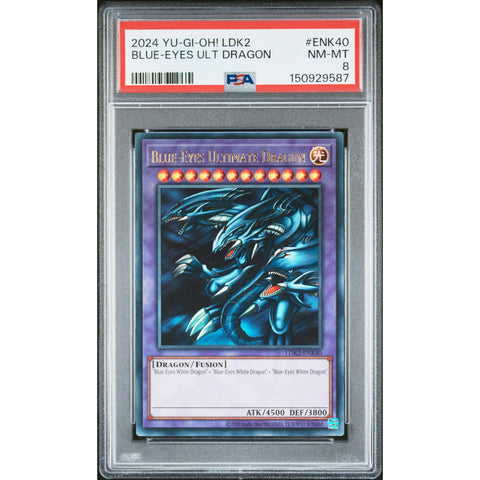 2024 YUGIOH LEGENDARY DECKS II BLUE EYES ULTIMATE DRAGON ENK40-97 PSA 8