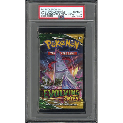 2021 POKEMON EVOLVING SKIES BOOSTER PACK PACK GIGANTAMAX DURALUDON PSA 10
