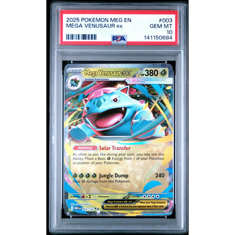 2025 POKEMON MEG EN-MEGA EVOLUTION MEGA VENUSAUR EX 003/132 PSA 10