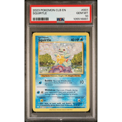 2023 POKEMON CLASSIC COLLECTION SQUIRTLE 001/034 PSA 10