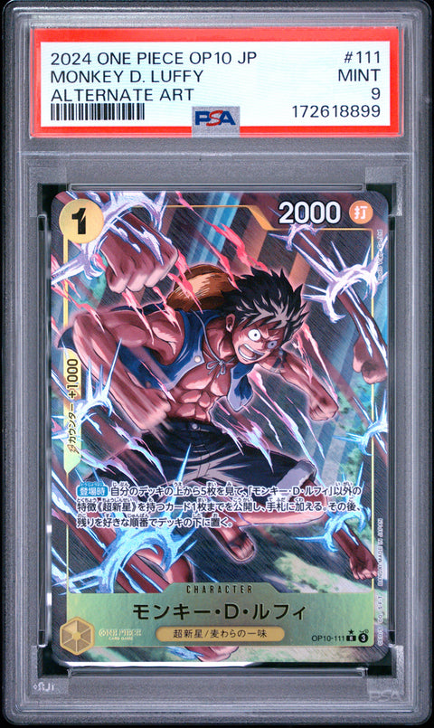 2024 ONE PIECE JAPANESE MONKEY D. LUFFY ALTERNATE ART 111 PSA 9
