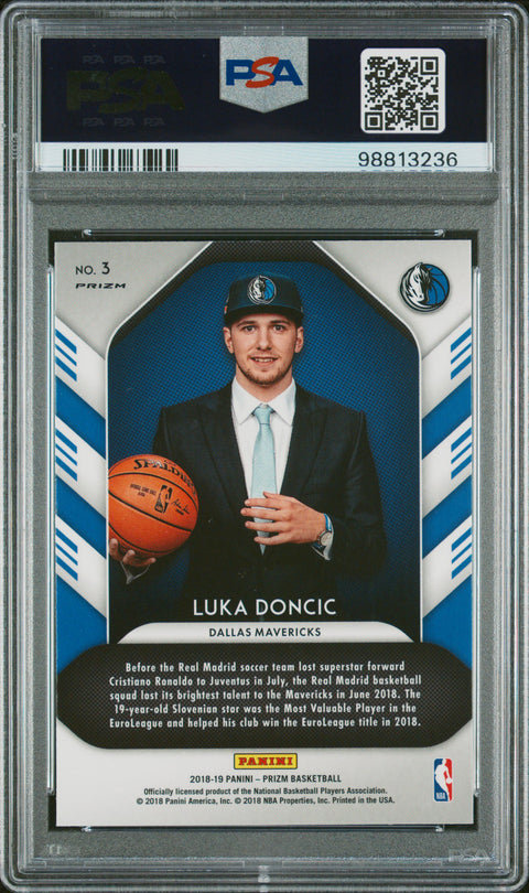 2018 PANINI PANINI PRIZM LUCK OF THE LOTTERY LUKA DONCIC FAST BREAK 3 PSA 10