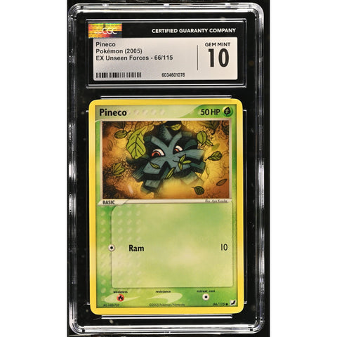 2005 POKEMON EX UNSEEN FORCES PINECO 66/115 CGC 10