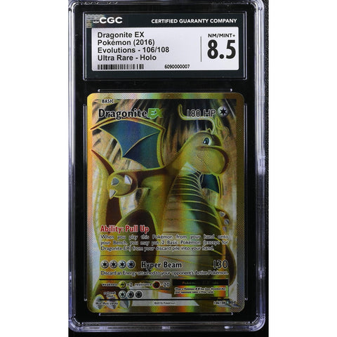2016 POKEMON EVOLUTIONS DRAGONITE EX ULTRA RARE HOLO 106/108 CGC 8.5