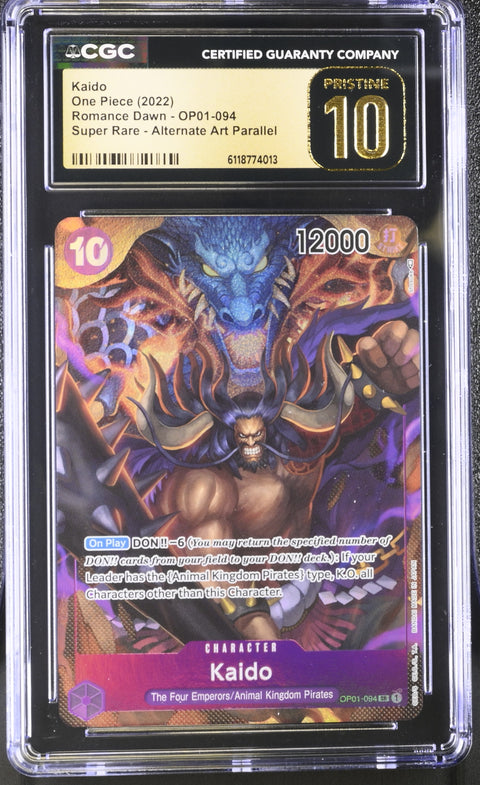 2022 ONE PIECE ROMANCE DAWN KAIDO ALTERNATE ART PARALLEL OP01-094 CGC 10