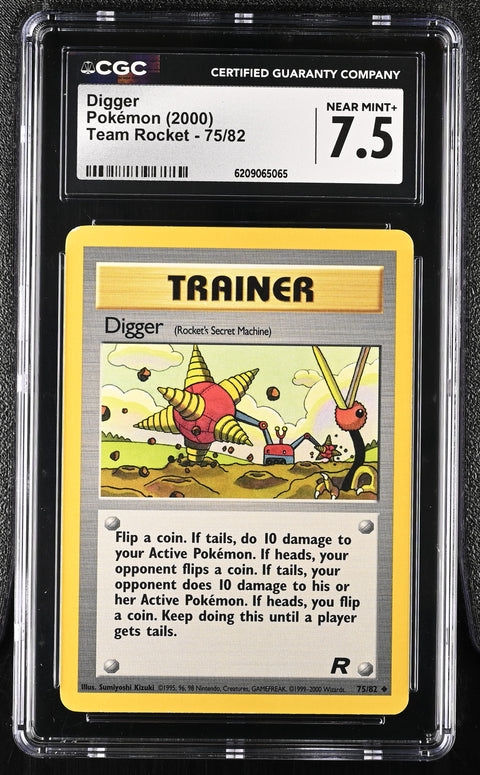2000 POKEMON TEAM ROCKET DIGGER 75/82 CGC 7.5