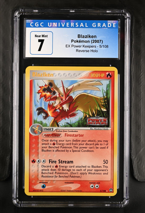2007 POKEMON EX POWER KEEPERS BLAZIKEN REVERSE HOLO 5/108 CGC 7