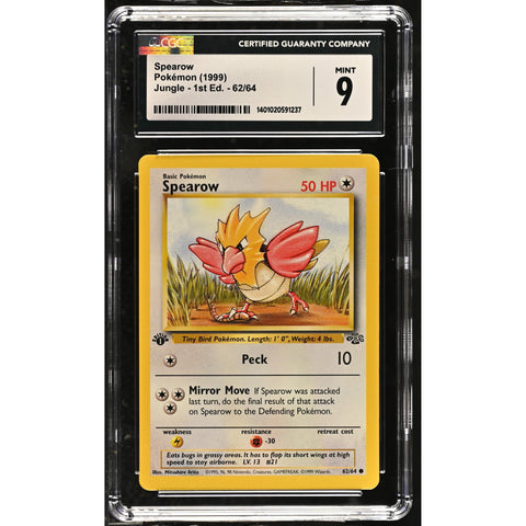 1999 POKEMON JUNGLE 1ST EDTION SPEAROW 62/64 CGC 9