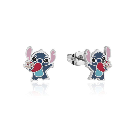 ECC Disney Lilo and Stitch Heart Enamel Stud Earrings - Default Title