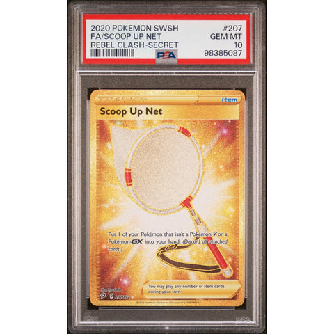 2020 POKEMON REBEL CLASH SCOOP UP GOLD 207/192 PSA 10