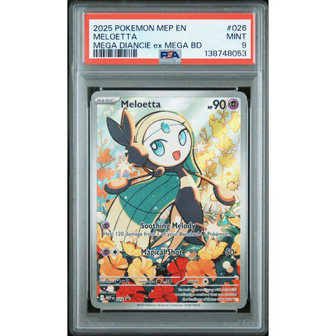 2025 POKEMON MELOETTA MEGA DIANCIE EX MEGA BATTLE DECK MEP026 PSA 9