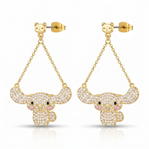 Sanrio Cinnamoroll Mini Pearl Drop Earrings - Gold