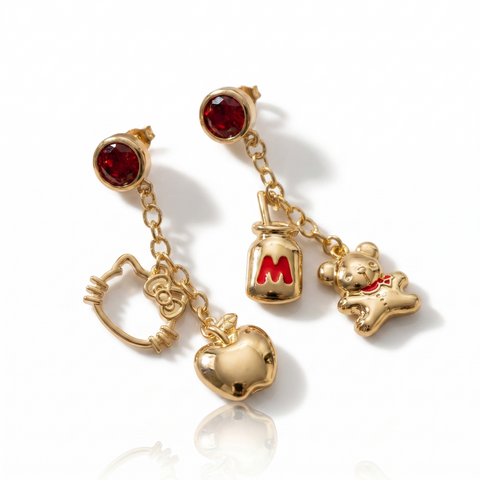 Sanrio Hello Kitty Core Charm Drop Earrings - Gold