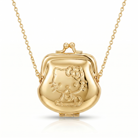 Sanrio Hello Kitty Kiss Lock Purse Necklace - Gold