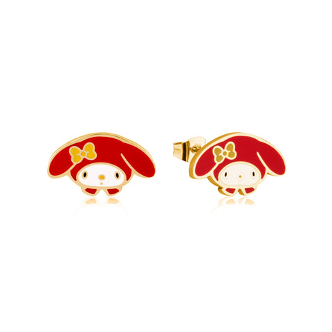 ECC Sanrio Hello Kitty My Melody Stud Earrings - Gold