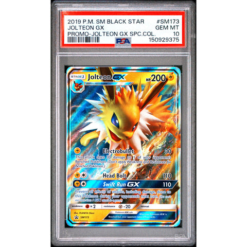 2019 POKEMON SM BLACK STAR PROMO JOLTEON GX SPECIAL COLLECTION SM173 PSA 10