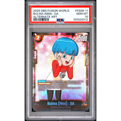 2025 DRAGON BALL BULMA (MINI) : DA ALTERNATE ART FS08-11 PSA 10