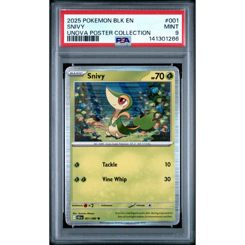 2025 POKEMON BLK EN-BLACK BOLT SNIVY UNOVA POSTER COLLECTION 001/086 PSA 9