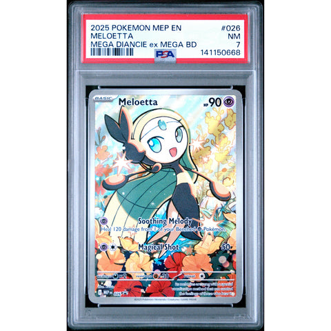 2025 POKEMON MELOETTA MEGA DIANCIE EX MEGA BATTLE DECK 026 PSA 7