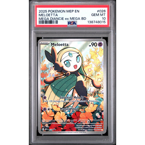 2025 POKEMON MELOETTA MEGA DIANCIE EX MEGA BATTLE DECK MEP026 PSA 10