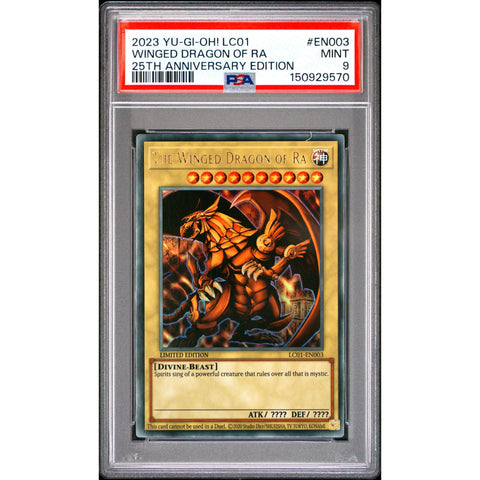 2023 YUGIOH THE WINGED DRAGON OF RA EN003-110 PSA 9