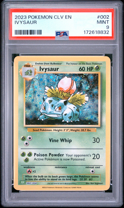 2023 POKEMON IVYSAUR CLV 002/034 PSA 9