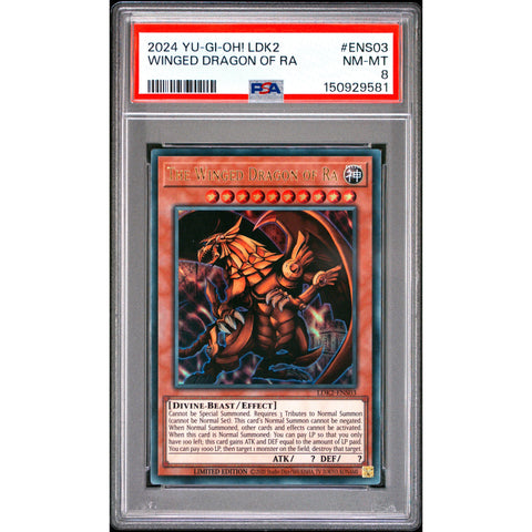 2024 YUGIOH LEGENDARY DECKS II THE WINGED DRAGON OF RA ENS03-97 PSA 8