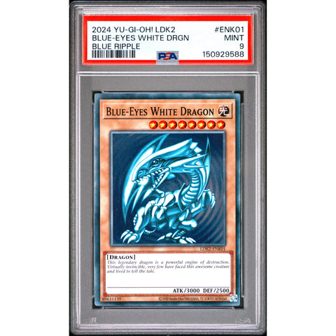 2024 YUGIOH LEGENDARY DECKS II BLUE EYES WHITE DRAGON RIPPLE ENK01-97 PSA 9