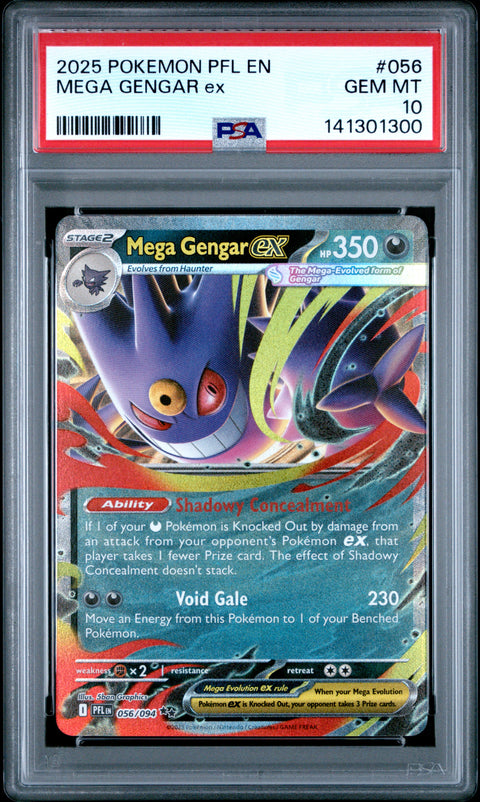 2025 POKEMON PFL EN-PHANTASMAL FLAMES MEGA GENGAR EX 056/094 PSA 10