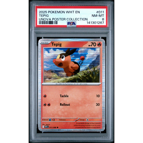 2025 POKEMON WHT EN-WHITE FLARE TEPIG UNOVA POSTER COLLECTION 011/086 PSA 8