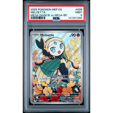 2025 POKEMON MELOETTA MEGA DIANCIE EX MEGA BATTLE DECK 026 PSA 9