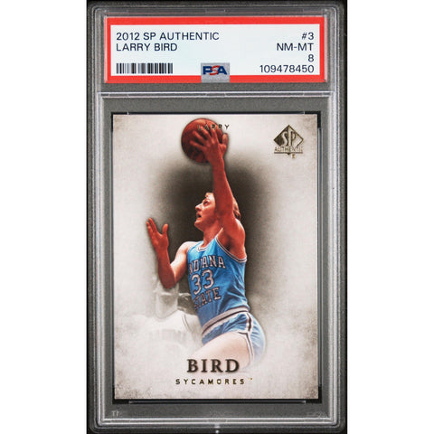 2012 SPORTS SP AUTHENTIC LARRY BIRD 3 PSA 8