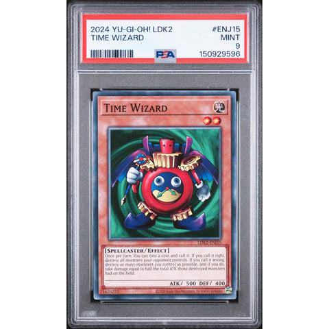2024 YUGIOH LEGENDARY DECKS II TIME WIZARD ENJ15 PSA 9