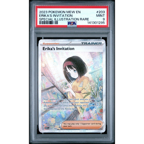 2023 POKEMON 151 ERIKA'S INVITATION SPECIAL ILLUSTRATION RARE 203/165 PSA 9