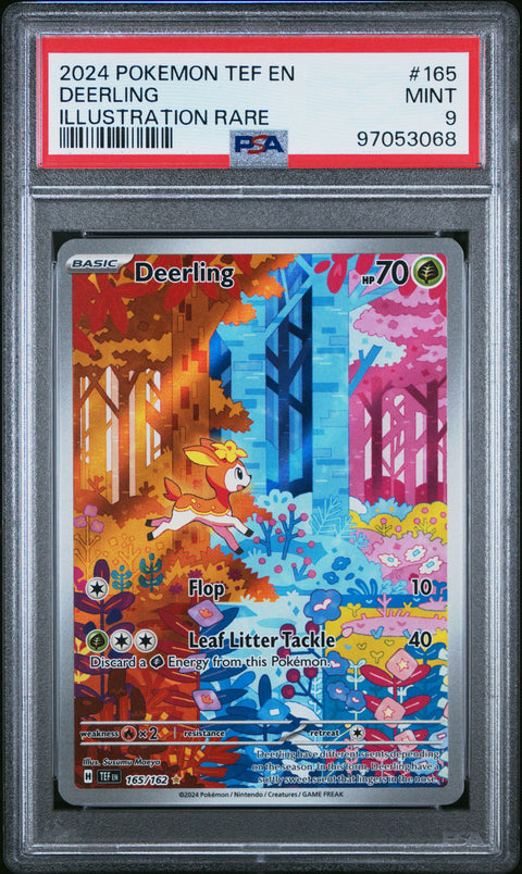 2024 POKEMON TEMPORAL FORCES DEERLING ILLUSTRATION RARE 165/162 PSA 9