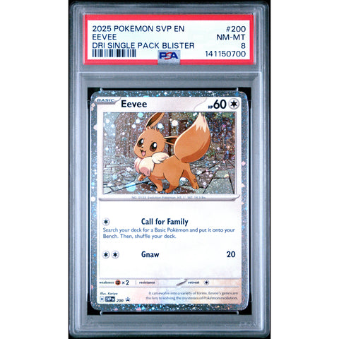 2025 POKEMON EEVEE DESTINED RIVALS SINGLE PACK BLISTER SVP 200 PSA 8