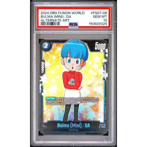 2024 DRAGON BALL BULMA (MINI) : DA ALTERNATE ART FS07-06 PSA 10