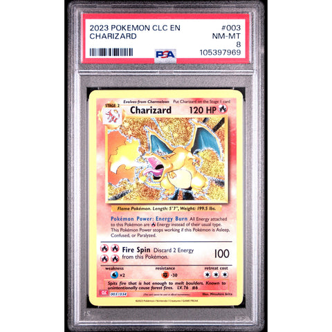 2023 POKEMON CLASSIC COLLECTION CHARIZARD 003/034 PSA 8