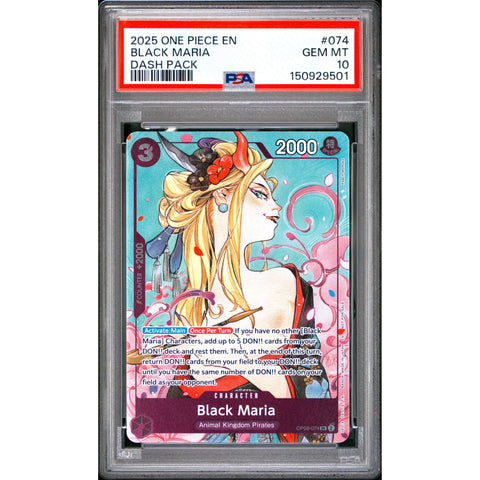 2025 ONE PIECE ONE PIECE DASH PACK 2025 BLACK MARIA OP08-074 PSA 10